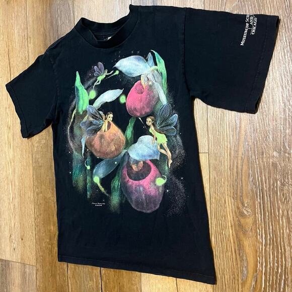 VTG Silkmasters Y2K Amiee Bonamie Fantasy Fairies T-Shirt Sm Fairy Goth USA CHI - Picture 2 of 7